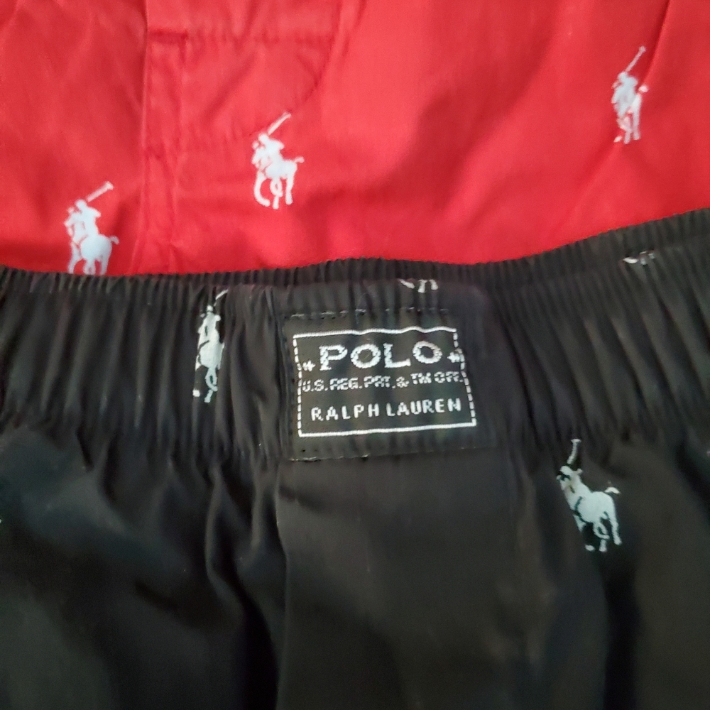 Ralph Lauren Two-Pack Boxer Shorts in Red & Black with Pony Embroidery - Picture 2 of 4